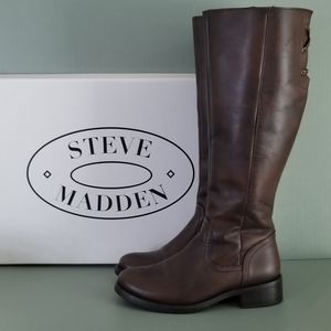 Steve Madden Lover Cognac Leather Boots